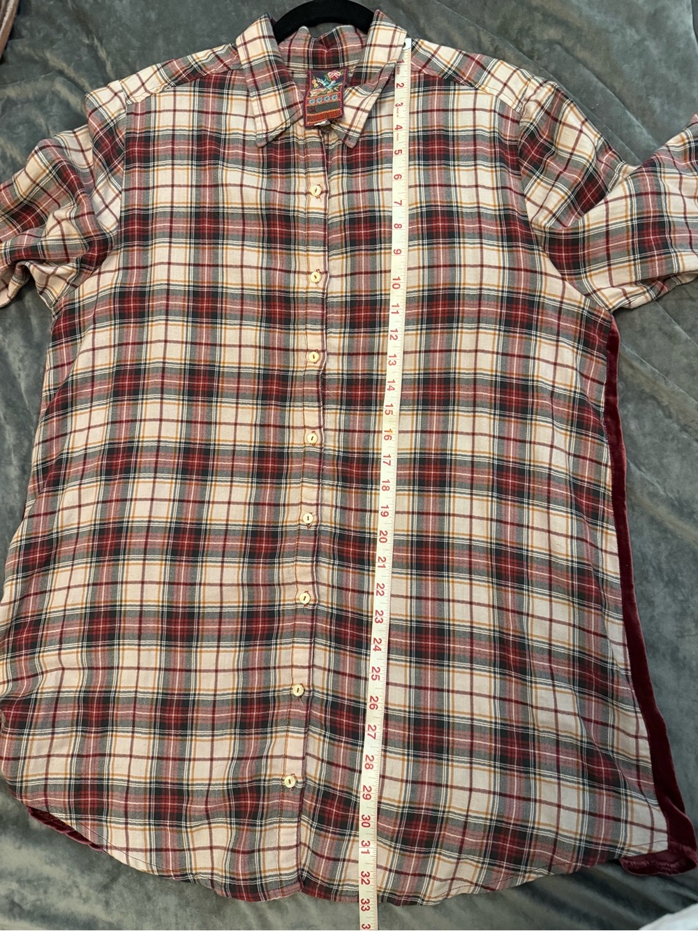 Johnny Was 3J Workshop Flannel/Velvet Blouse NWOT - Picture 7 of 8
